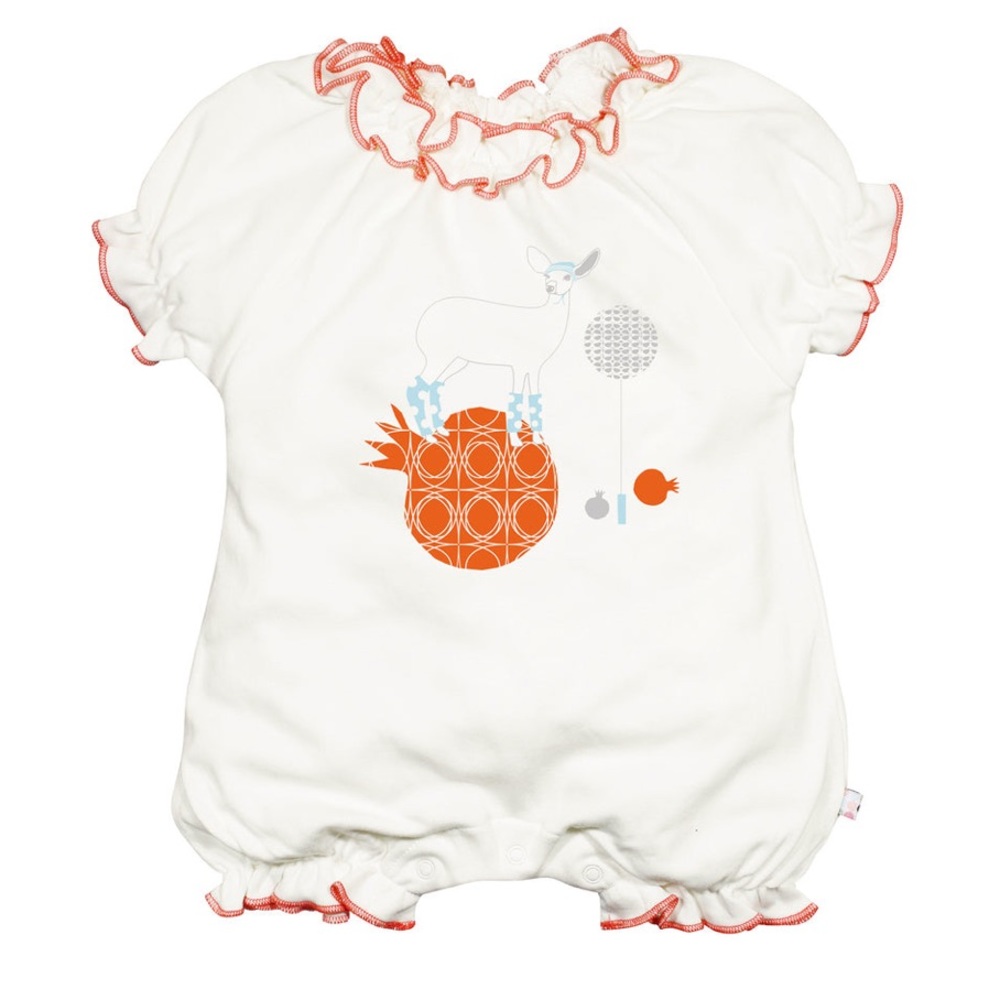 Babysoy organic deer bubbly romper baby Sz 6-12 months soft